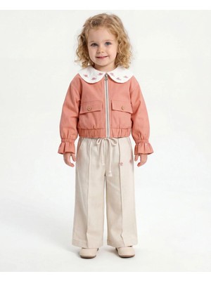 Nurcan Bebe Yakası Gül Işlemeli 3 Lü Kız Takım(2-3/3-4/4-5/5-6 Yaş