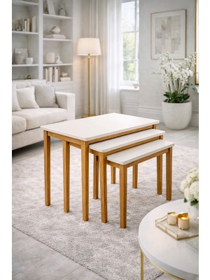 Furax Zigon Sehpa Otantik Krem Ceviz