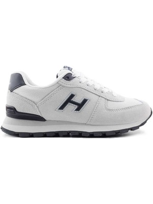 Hammer Jack Peru Hakiki Deri Kirli Beyaz-Lacivert Kadın Spor Ayakkabı