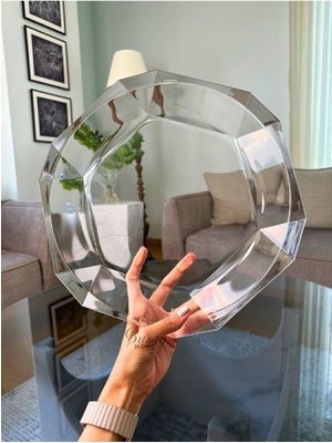 Kristal Cam Servis Tabağı, Nude Reflection Serisi, Şık Sunum Tabak
