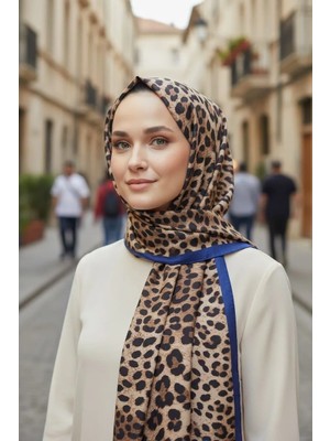 Trend Nexus Leopar Desenli Renk Geçişli Digital Soft Şal