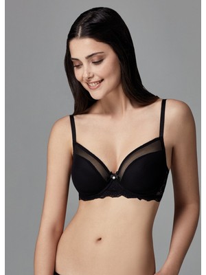 Dagi Siyah Afrodıt Dantelli Toparlayıcı Cup Sütyen 90D Poliamid Elastan Kumaş ile Konforlu Tasarım
