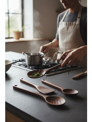 Akasya Ahşap 3’lü Kaşık Seti, Doğal ve Dayanıklı Mutfak Gereçleri