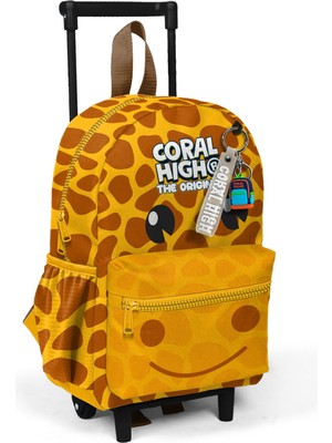 Coral High Minik Yuva Çekçekli Sırt Çantası Sarı Zürafa Desenli Iki Bölmeli 34025