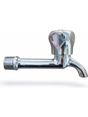 Çeviksu Karizma Model Pirinç Musluk 1/2'' Krom Kaplama Bahçe Balkon Su Musluğu Kısa Tip