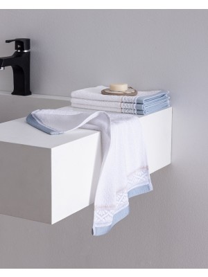 Madame Coco Alouette 4'lü Pamuklu El Havlusu - Beyaz/mavi - 30X45 cm