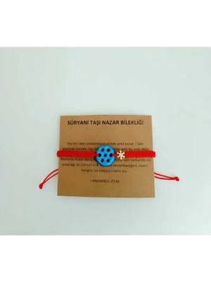 Sinem Şanlı Atelier Yeni Yıl Süryani Taşı Nazar Bilekliği Hikaye Kartlı, Ayarlanabilir, Unisex
