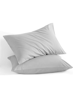 İz Home Basic Gri Ranforce Yastık Kılıfı Seti | 2 Adet | (50X70 Cm) | Pamuklu