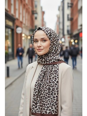 Trend Nexus Leopar Desenli Dijitalsoft Şal