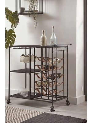 Sohomanje Deri Detaylı Servis Arabası Içki Standı - Soho 630