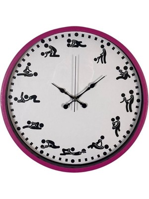 Ss Sexotic Shop Kamasutra Temalı (Pozizyonlu) Duvar Saati Pembe