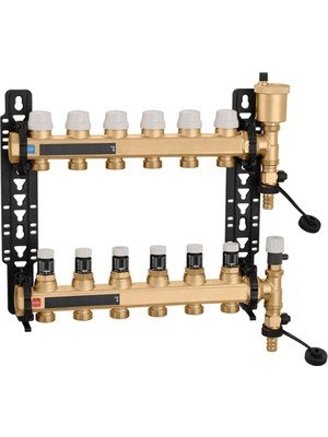 Caleffi 6626C6 - 3 Ağızlı Mikrometreli Kolektör Seti