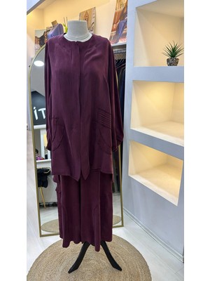 Misswhence Ceket Pantolon Üçlu Takım 39208 Bordo