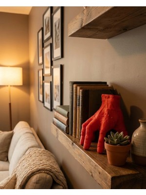 Eco Lounge 3D Dekoratif Kırmızı El Biblo 17X16 cm Modern Ev Aksesuarı