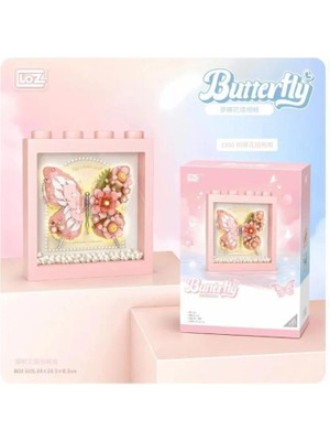 Vagonlıfe Loz 1960 Pembe Kelebek Çerçeve 822 Parça Block Oyuncak 6+