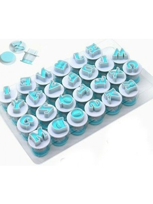 Büyük Harf Alfabe Seti Enjektörlü Kopat Şeker Kalıbı 26 Parça Açık Beyaz - Gri Renkli Kullanışlı