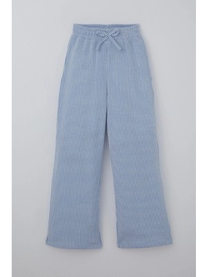 Breeze Kız Çocuk Pantolon Çizgili Fiyonk Bağcık Aksesuarlı Beli Lastik Detaylı 4-8 Yaş, Karışık Renk