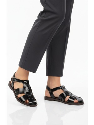 Ayakmod Siyah Hafif Ince Taban Kadın Sandalet 335335 Z