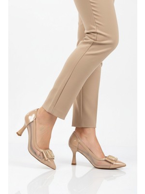 Ayakmod Bej Özel Gün ve Davet Kadın Topuklu Abiye Ayakkabı 357221 Z