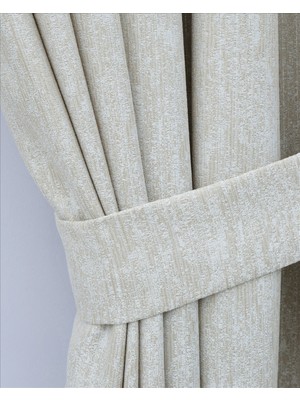 Esdeh Kırçıllı Krem Pileli Fon Perde (90X250-260 Cm) - Çift Kanat Gönderilir - Spor Düz Modern Tasarım