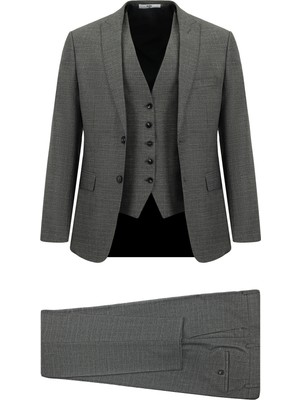 Kiğılı 7 Drop Super Slim Fit Eksra Dar Kesim Kombinli Yelekli Takım Elbise