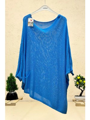 Sahnemoda Tek Cepli Yarasa Asimetrik Merserize Bluz