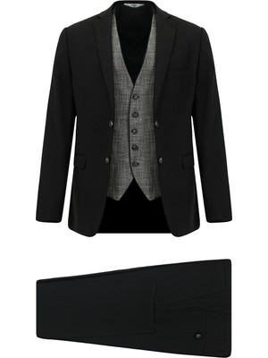 Kiğılı 7 Drop Super Slim Fit Eksra Dar Kesim Yelekli Takım Elbise