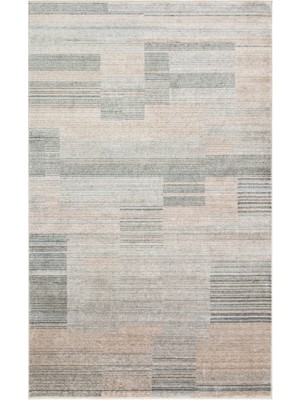 Cool Halı Still Mavi Vizon Bohem Çizgili Modern % 100 Tencel Iplik Doğal El Dokuma Salon Oturma Odası Halısı