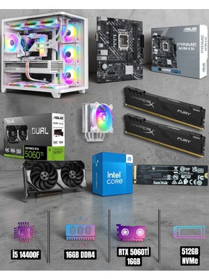 Symoon I5 14400F 16GB Ram 512GB Nvme 5060TI 16GB Ekran Kartlı Gaming Pc