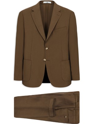 Kiğılı 7 Drop Slim Fit Dar Kesim Mono Yaka Toba Cep Beli Lastikli Desenli Modal Karışımlı Takım Elbise
