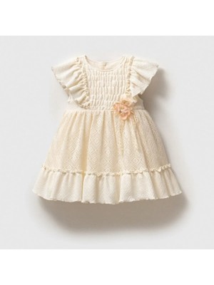 Noynoy Fırfırlı Dantelli Elbise - Ekru - 9 - 12 Ay Ekru
