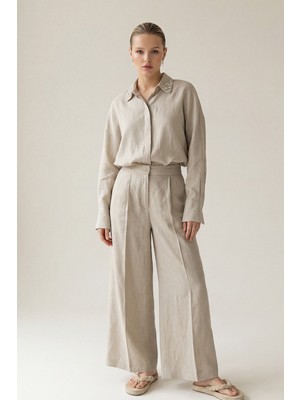 Setre Bej Rahat Kesim Cep Detaylı Pantolon