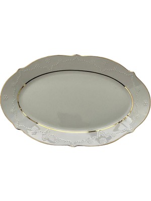 Şık 30CM Yaldız Kayık Tabak - 1 Adet, Zarif ve Dayanıklı Tasarım