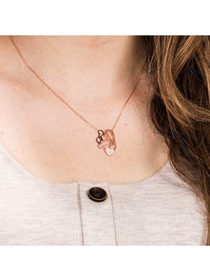 MarkEntegra El Yapımı Gümüş Kalp Kolye - Rose Kaplama