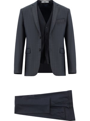 Kiğılı 7 Drop Super Slim Fit Eksra Dar Kesim Kombinli Yelekli Takım Elbise