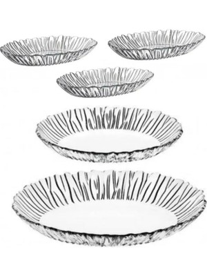 Şık 5'li Tabağ Seti, Kahvaltı ve Meze Sunumları Için Ideal