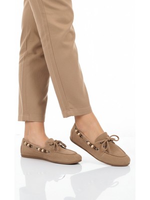 Ayakmod Vizon Süet Hafif Esnek Kadın Babet Ayakkabı 572489 Z