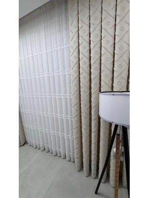 Nivemes Home Nivemeshome Hisar 3-0006 V2 Bej  13 Pileli Fon Perde