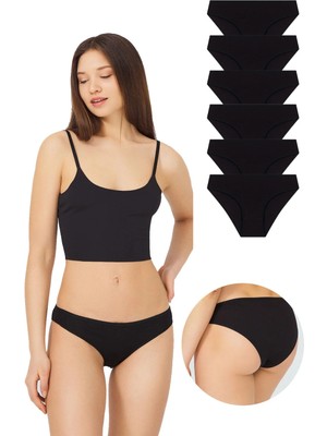 Bato Kadın Siyah Pamuklu Külot 6’lı Paket – Esnek Günlük Slip