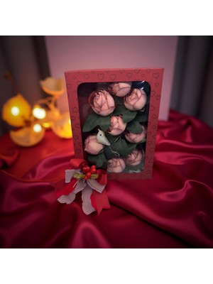 Florivya Design Sevgililer Günü Özel Tasarım Pembe Gül Aranjmanlı Hediye Kutusu