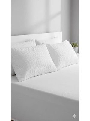 Tekstil Stokları Yastık Koruyucu 50X70 cm 2'li Fermuarlı Yastık Alezi