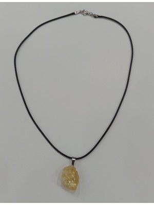 SolidBakkal Doğal Taş Ham Sitrin Kolye