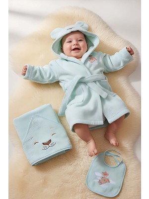 Aslan Mint %100 Pamuk Bebek Banyo Seti