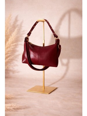 Egem Atelier Şık Deri Çanta Altın Detaylı