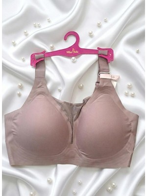 Miss Feliz Lazer Kesim Çıkarılabilir Petli Dikişsiz Balensiz  Bralet Vizon Renk Toparlayıcı Büyük Beden Sütye