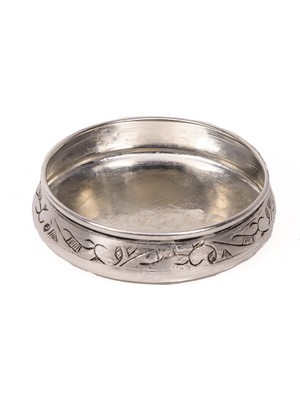 El Işlemeli Bakır Kahvaltı Tabağı, 10 Cm, Çerezlik ve Servis Için