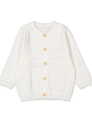 Bebetto Triko Hırka (Çizgi Desen) Ekru