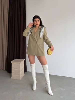 Narstorm Kadın Fular Detay Blazer Ceket