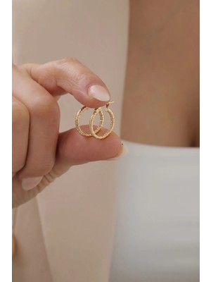 Yavuz Kuyumculuk 14 Ayar Altın Kalemli Halka Küpe