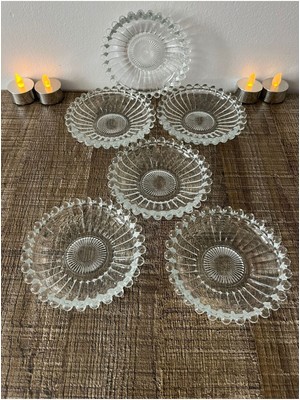 6'lı Cam Boncuklu Çay Tabağı ve Bardak Altlığı Seti